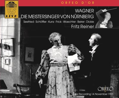 Irmgard Seefried, Paul Schöffler, Erich Kunz, Gottlob Frick, Eberhard Wächter, Hans Beirer, Fritz Reiner - Wagner: Die Meistersinger von Nu?rnberg, Live Recording, 14. November 1955 (4 CD)