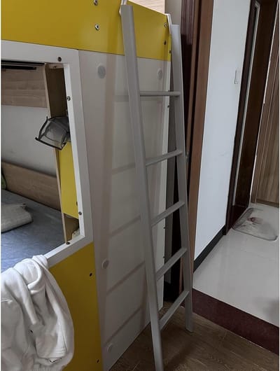 Stapelbed Ladder - Hoogslaper Klimtouw - Veilig Klimmen Bed - Inclusief Haken - 1.65m - Grijs