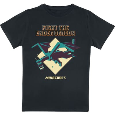 Minecraft - Gaming T-shirt voor kinderen - Kids - Ender Dragon - voor Kinderen - zwart