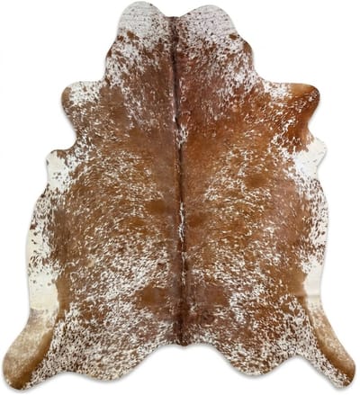 Koeienhuid Vloerkleed - Zout & Peper Bruin-Wit Donker - 220 x 200 cm - Koeienkleed / Koeienvel / Koehuid Tapijt - incl. 4 onderzetters