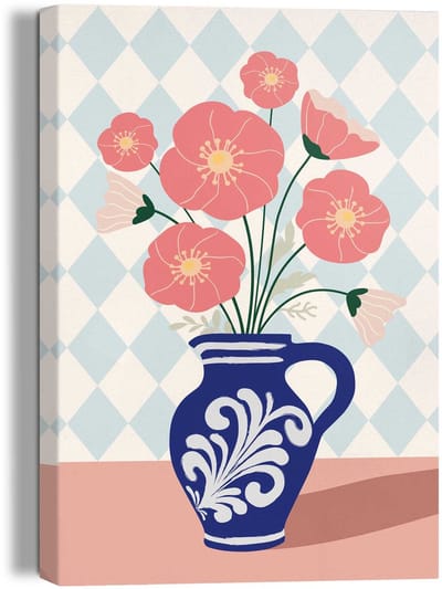 Schilderij Vase of Flowers - 30 x 20 - Canvas - REINDERS