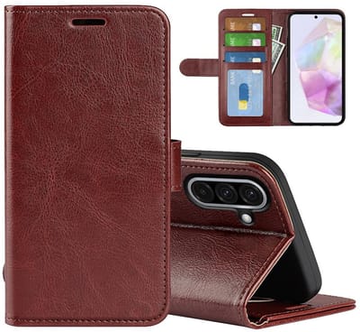 MobyDefend Hoesje - Geschikt voor Samsung Galaxy A36 / Galaxy A56 - Wallet Book Case (Sluiting Achterkant) - Bruin