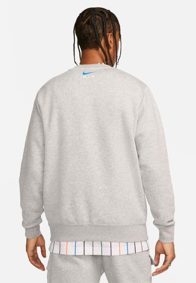 Nike Air Heren Fleece BB Crewneck Trainingspak in Grijs
