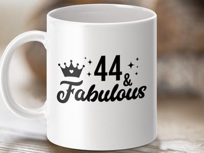 Mok 44 and Fabulous Mok, Verjaardagscadeau Mok, Veertig en Fantastisch Mok, Leuke Verjaardag Mok, Grappige Mok Cadeau, Mok voor Vrouwen