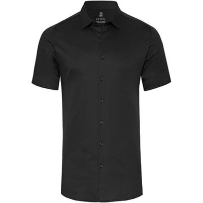 Desoto Overhemd Uni Short Sleeve Piqué Kent Collar Zwart / male