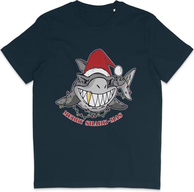 T Shirt Heren - Kerst - Korte Mouw - Blauw - Maat XS