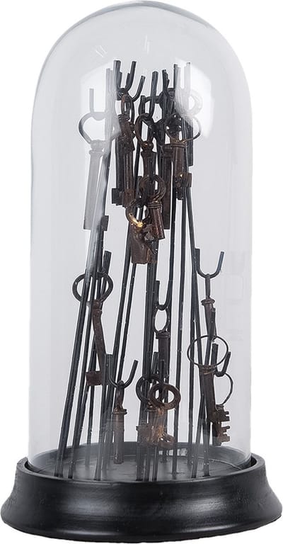 Clayre & Eef Stolp Ø 18x36 cm Bruin Glas Sleutels