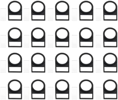 100PCS Back Buckle Drukknop Schakelaar Paneel Label Houder 44x29mm Ring 22mm voor Kantoor, Bibliotheek en Postkantoor - Zwart