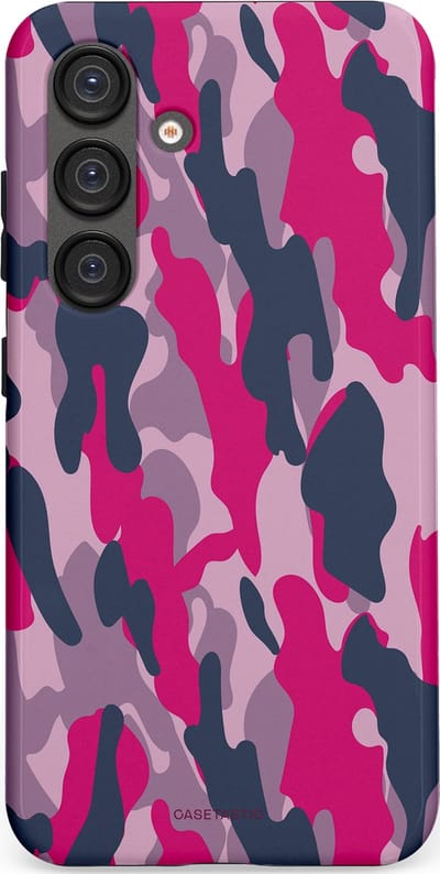 Casetastic hoesje geschikt voor Samsung Galaxy S25 - Dubbellaagse bescherming - Urban Pink Camo - Fashion Case - Lila Roze Donkergrijs Grijs