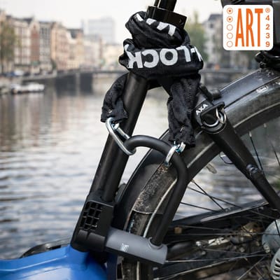 Maxx-Locks Huntly ART 2 Beugelslot 20 cm - Fietsslot Inclusief 90 cm ketting - ART 2 Goedgekeurd - Voor E-bike, Fatbike, Racefiets & Stadsfiets - Inclusief Framehouder - 16 mm Gehard Staal - Zwart