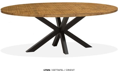 Maxfurn - Lynn - Ovale eettafel Lynn | Zeer krasvast | Kleur: Orient | Afm. 180x102cm