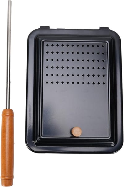 Popcorn Maker - Popcorn Pan - Buiten Koken - Lange Houten Handgreep - N.v.t. - Zwart