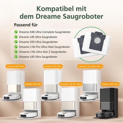 Dailygoods- Stofzakken 10 stuks - Vervangende Stofzakken - Geschikt voor Dreame X40/X50 Ultra - 3,2 l Inhoud - Efficiënte Filterprestaties - Perfecte Pasvorm - Stofzuigerzakken