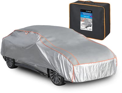 ProPlus Hagelbeschermhoes - Maat S - 400 x 165 x 119 cm - Waterdichte Coating - Autohoes voor Buiten - Gewatteerd - UV-Gestabiliseerd - Grijs