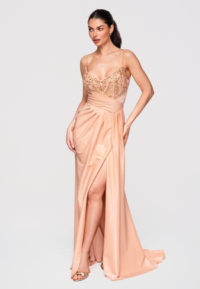 LARICA Jurk - Rits - Effen - Jurk Beige S