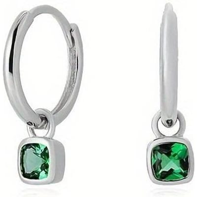 Een paar eenvoudige en elegante retro geometrische groene vierkante oorbellen, damesoorbellen en oorbellen, voorkeur voor bijeenkomsten met vrienden gray