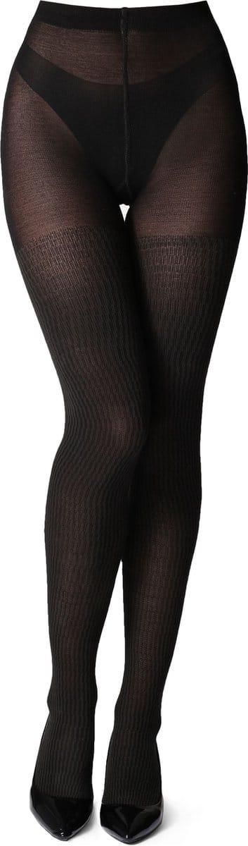 Bellivalini Dames Panty - 100 DEN - Halsterloos - Katoen - BLV-GI-1115 - Grafiet - S