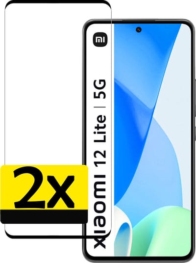 Screenprotector - Geschikt voor Xiaomi 12 Lite - 2 Stuks - Full Cover - Beschermglas - Gehard Glas - Tempered Glass - Screen Protector