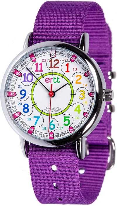 Kinderhorloge Leren - Tijd Leren - Klok Lezen - Twee Stappen Systeem - 21.49 cm - Blauw