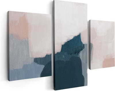 Artaza Canvas Schilderij Drieluik Abstracte Kunst Handgeschilderd - 90x60 - Foto Op Canvas - Canvas Print