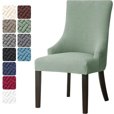 Jacquard Eetkamerstoelhoezen Elastisch Hoge Rug Schuine Stoelhoes Stretch Accent Bruiloftstoelen Stoelhoes voor Huisfeest