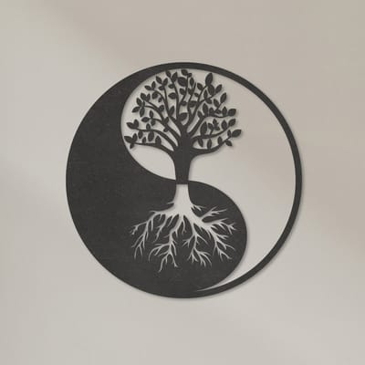 Wanddecoratie | Yin Yang levensboom - L (60x60cm)