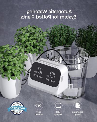 Automatisch Planten Watergeefsysteem met Programmeerbare Timer, LED Display en USB Voeding voor Binnengebruik, Ideaal voor Drip Irrigatie en Tuinieren