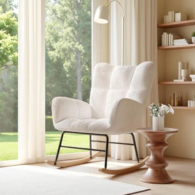 Schommelstoel - Fauteuil - Ontspannen Zitten - Ergonomisch Comfort - 88 x 96 x 625 cm - Beige