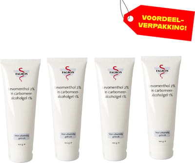 4x Fagron Levomenthol 2% Carbomeeralcoholgel 1% - Voordeelverpakking!