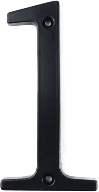 Matteo Black 10 cm nr. 1 - zwart huisnummer - zwart modern huisnummer - Huisnummer Zwart -  10cm hoog