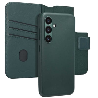 Accezz Hoesje - Geschikt voor Samsung Galaxy S24 - Leather Bookcase 2-in-1 met Magnetische Ring - Cedar Green