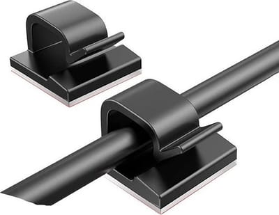 Knaak Kabelhouder Clips - Set van 10 - Zwart - Zelfklevende Kabel Organizer voor Bureau & Wand
