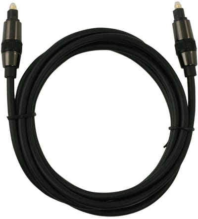 Optische kabel 1m Toslink connector metaal zwart