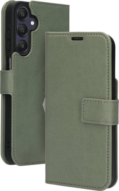 Mobiparts hoesje geschikt voor Samsung Galaxy A25 - Wallet/Boekhoesje - Eco Leer - Magneet Sluiting - Opberg vakken - Groen