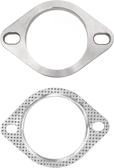 Uitlaat Downpipe Flens, 2 Bouten, 3 Inch, Metaallegering, Universeel, Geschikt voor Catback Headers en Uitlaat Systemen