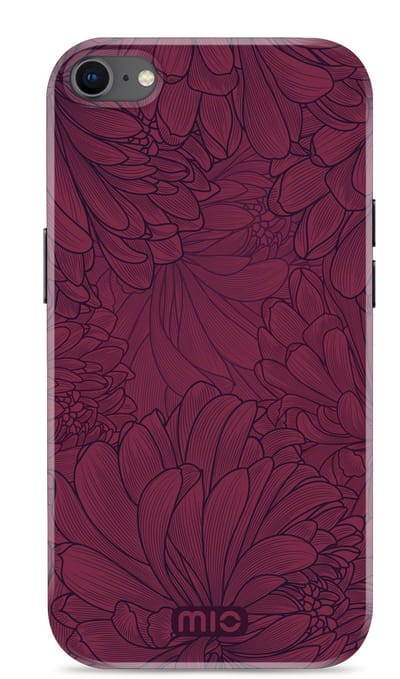 Mio by Mobilize Hoesje geschikt voor Apple iPhone 7 MagSafe Telefoonhoesje Hardcase | Mio by Mobilize Backcover | Geschikt voor MagSafe | Geschikt voor Draadloos Opladen met Magnetische Ring | Geschikt voor MagSafe Case - Berry Blooms | Rood