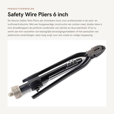 Dailygoods - Safety Wire Pliers - 6 inch - Hoogwaardig carbon staal - Draadknippers voor auto- en luchtvaartindustrie - Professioneel gereedschap - Er...