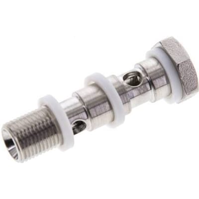 Banjobout 2-weg RVS G1/8'' Buitendraad PTFE 40mm