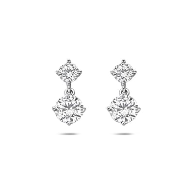 Glams oorhangers zirkonia - Zilver