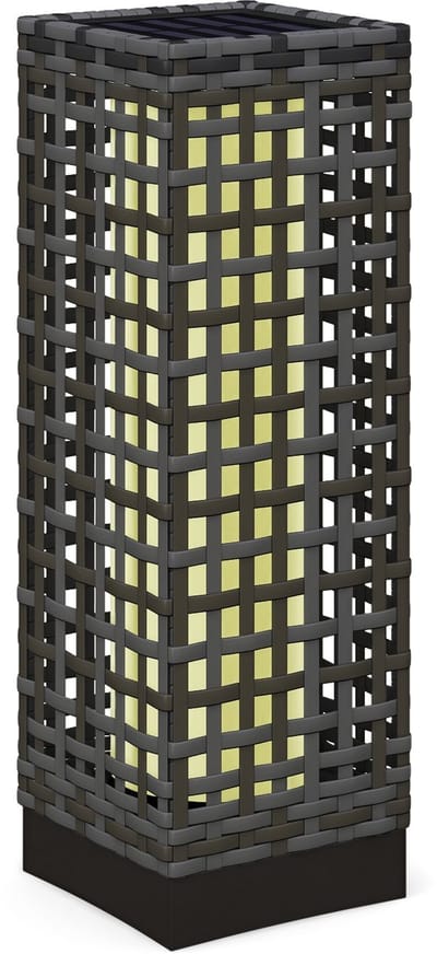 Outsunny - Lantaarn - Zonne-energie - 15,5L x 15,5B x 46H cm - Grijs