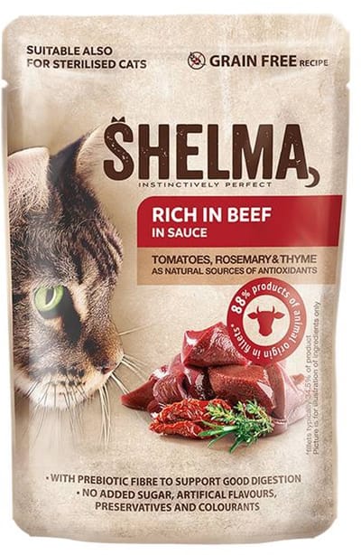 Shelma Pouch Filets Rundvlees/Tomaten/Kruiden 10x 85 gr