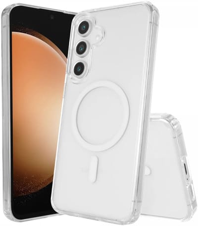 Hoesje Geschikt voor Samsung Galaxy S23 FE - Compatibel met MagSafe - Hard Back Cover met Magneet - Transparant