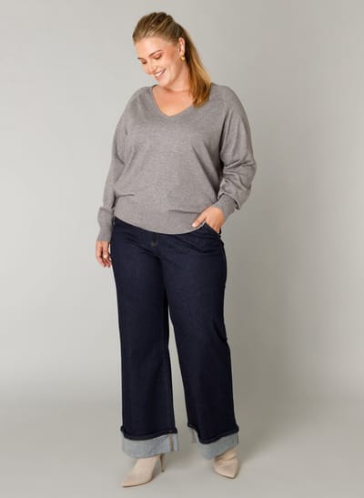 YEST CURVE Francesca Tops - Light Grey/Melange - maat 0(46)
