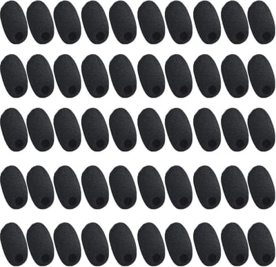 JCKD Pack of 50 Replacement Microphones, Windscreen, Microphone Foam, Sponge, Mini Microphone, Headset, Windscreen - ShopVlot