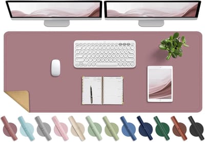 Grote Bureau Mat 120 x 60 cm, Leer Bureau Bescherming, Computer Mat voor Thuis en Kantoor, Ideaal voor Schrijven en Decoratie, Paars-Roze