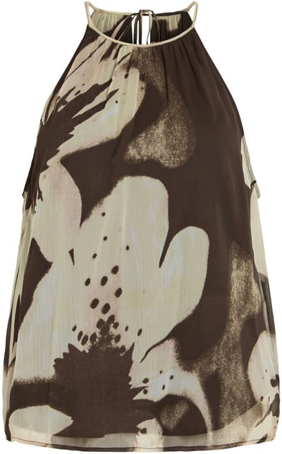Vila Top Vilovisa S/l Top 14120513 Coffee Bean/flowers Dames Maat - 38