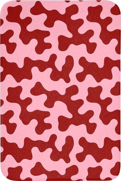 WC mat 60x90 cm - Antislip - Modern - Abstract - Rood - Toiletmat - Vloermat - Douchemat - Toilet tapijt - Toiletmatten