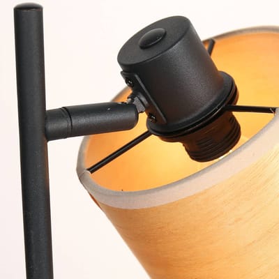 Tafellamp Mexlite Bambus zwart metaaldraaibaar en kantelbaar 1 lichts binnen retro trendy design