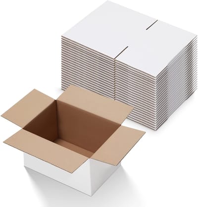 Verhuisdozen Set - Verzenddozen Karton - Opslag Verpakking - Stevig Materiaal - 25 x 18 x 13 cm - Wit