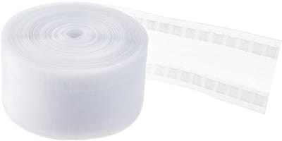 Dailygoods- Plooiband 25m - Transparante Gordijnband - Nylon Gordijnbinder - 80mm Breedte - Geschikt voor Golfgordijnen - Duurzaam Materiaal